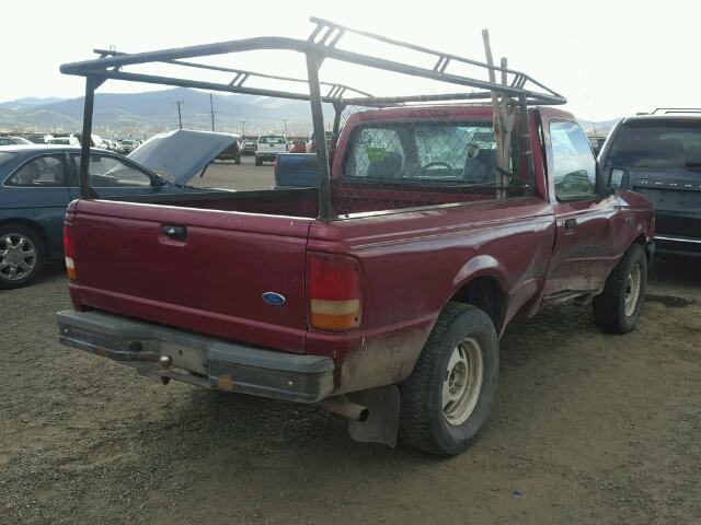 1FTCR10A9PTA47831 - 1993 FORD RANGER BURGUNDY photo 4