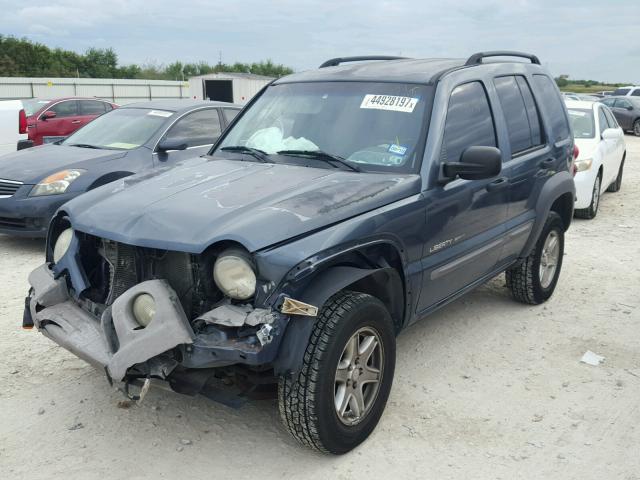 1J4GK48K52W224980 - 2002 JEEP LIBERTY SP BLUE photo 2