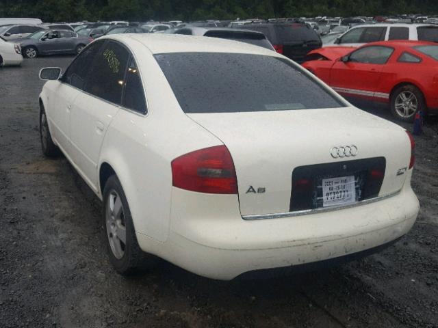 WAUED54BX1N132302 - 2001 AUDI A6 2.7T QU WHITE photo 3