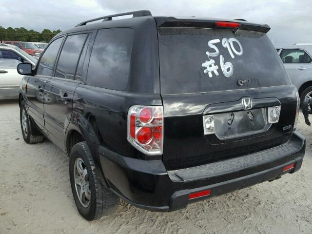 5FNYF18547B002580 - 2007 HONDA PILOT EXL BLACK photo 3