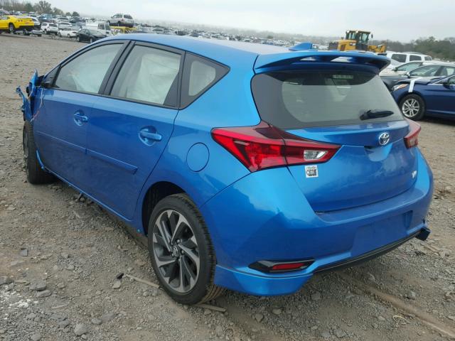 JTNKARJE6HJ552687 - 2017 TOYOTA COROLLA IM BLUE photo 3