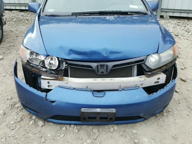 2HGFG12818H537287 - 2008 HONDA CIVIC EX BLUE photo 9