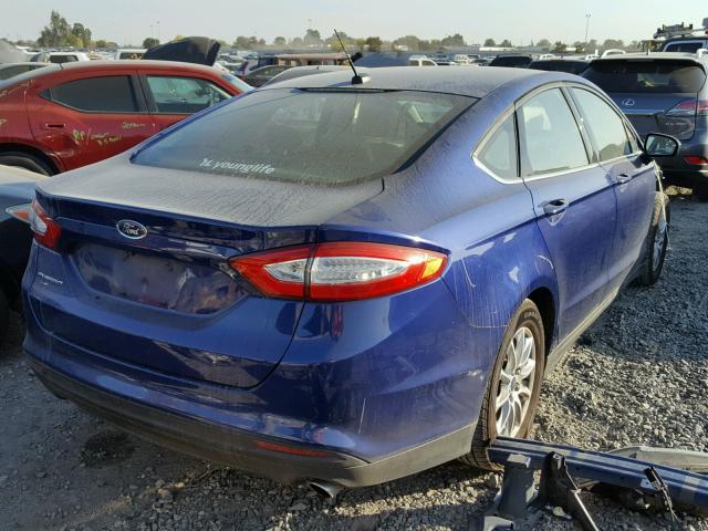 3FA6P0G70FR183990 - 2015 FORD FUSION S BLUE photo 4