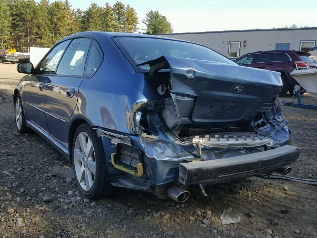 4S3BL676184212343 - 2008 SUBARU LEGACY GT BLUE photo 3