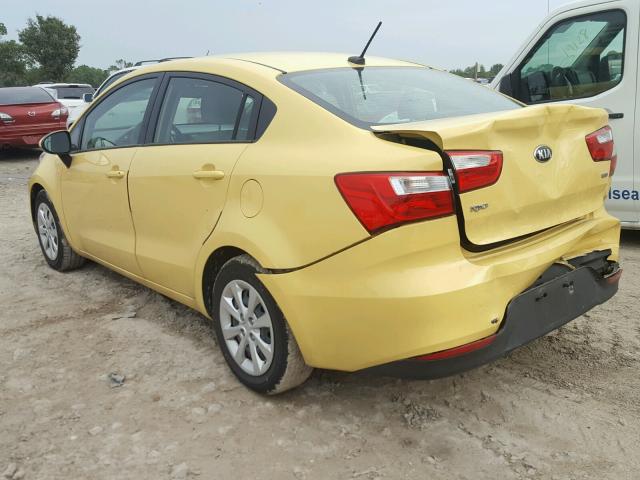 KNADM4A34G6544866 - 2016 KIA RIO LX YELLOW photo 3