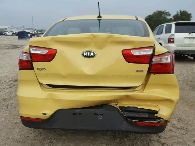 KNADM4A34G6544866 - 2016 KIA RIO LX YELLOW photo 9