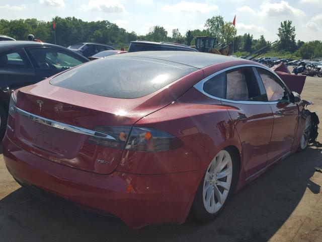 5YJSA1E23HF190346 - 2017 TESLA MODEL S RED photo 4