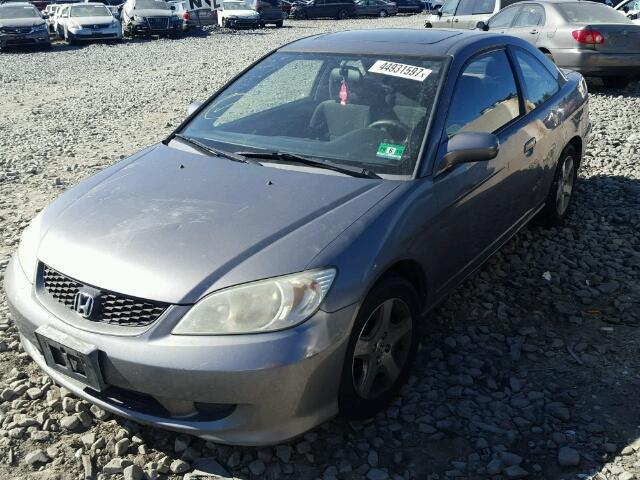 1HGEM229X5L032155 - 2005 HONDA CIVIC EX SILVER photo 2