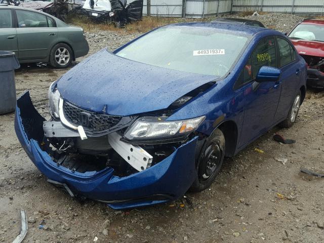 19XFB2F51EE225349 - 2014 HONDA CIVIC LX BLUE photo 2