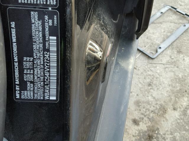 WBAVL1C54FVY27342 - 2015 BMW X1 XDRIVE2 BLACK photo 10