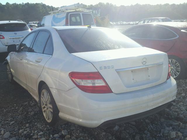 WDDGF54X39R046311 - 2009 MERCEDES-BENZ C 300 WHITE photo 3