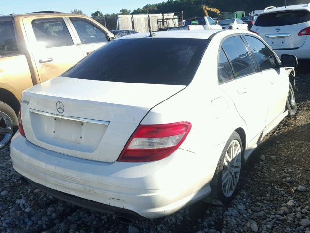 WDDGF54X39R046311 - 2009 MERCEDES-BENZ C 300 WHITE photo 4