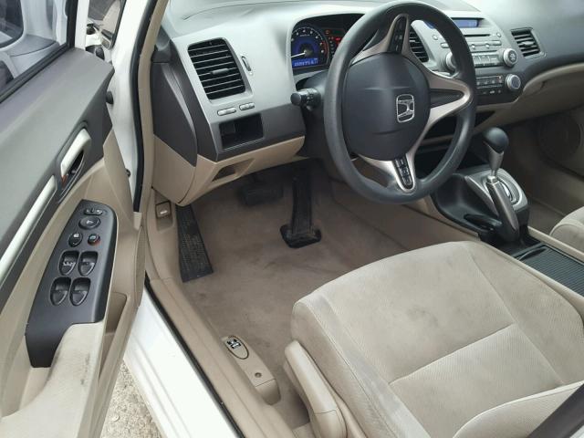 19XFA16839E034271 - 2009 HONDA CIVIC EX თეთრი ფოტო 9