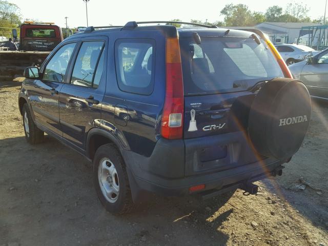 JHLRD78422C083267 - 2002 HONDA CR-V BLUE photo 3