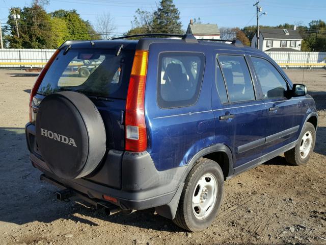 JHLRD78422C083267 - 2002 HONDA CR-V BLUE photo 4