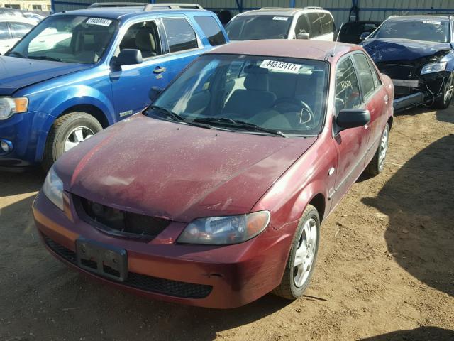 JM1BJ225831159678 - 2003 MAZDA PROTEGE DX MAROON photo 2