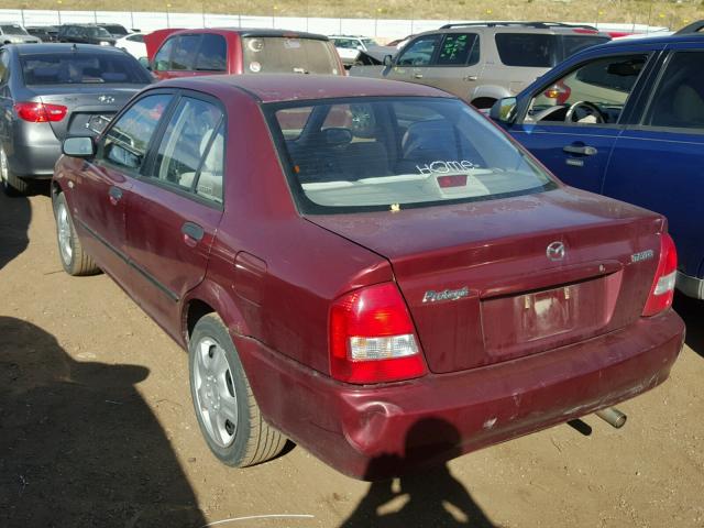 JM1BJ225831159678 - 2003 MAZDA PROTEGE DX MAROON photo 3