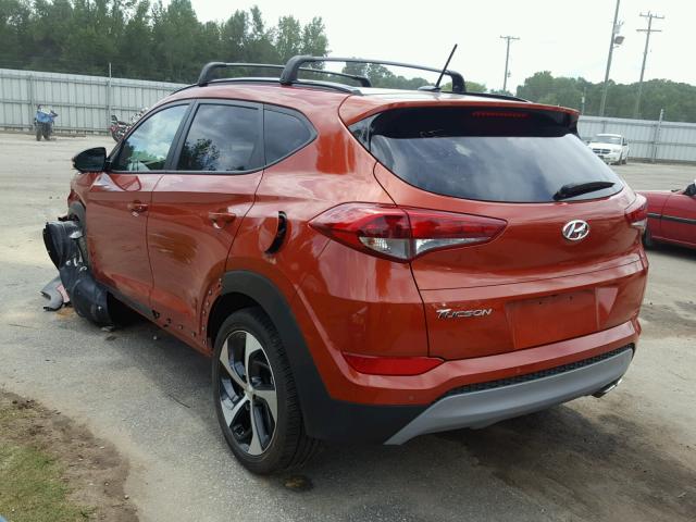 KM8J33A22HU575178 - 2017 HYUNDAI TUCSON LIM ORANGE photo 3