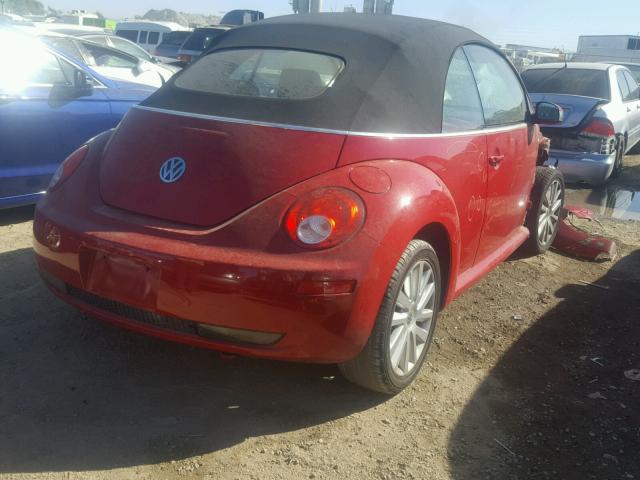 3VWRF31Y18M403051 - 2008 VOLKSWAGEN NEW BEETLE RED photo 4