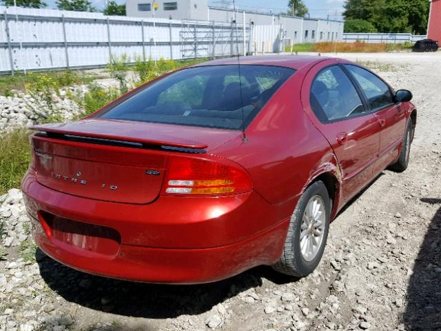 2C3HH56G24H678333 - 2004 CHRYSLER INTREPID E RED photo 4