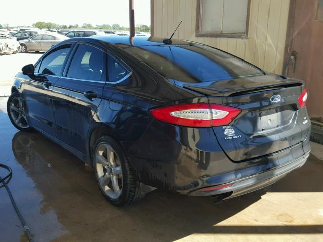 3FA6P0HR2DR177296 - 2013 FORD FUSION SE BLACK photo 3