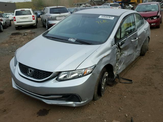 2HGFB2F55DH577256 - 2013 HONDA CIVIC LX SILVER photo 2