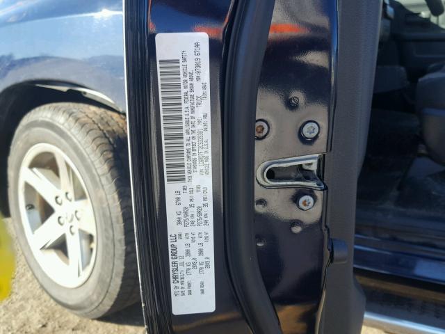 1C6RD7FT2CS339381 - 2012 DODGE RAM 1500 S BLUE photo 10