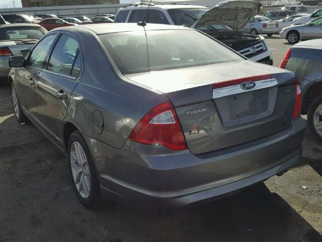 3FAHP0JA4CR380086 - 2012 FORD FUSION SEL GRAY photo 3