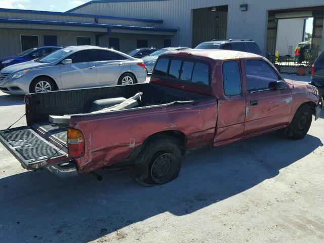 4TAVL52N8WZ130319 - 1998 TOYOTA TACOMA RED photo 4