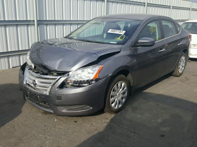 3N1AB7AP1FL648951 - 2015 NISSAN SENTRA S GRAY photo 2