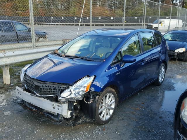 JTDZN3EUXD3276471 - 2013 TOYOTA PRIUS V BLUE photo 2