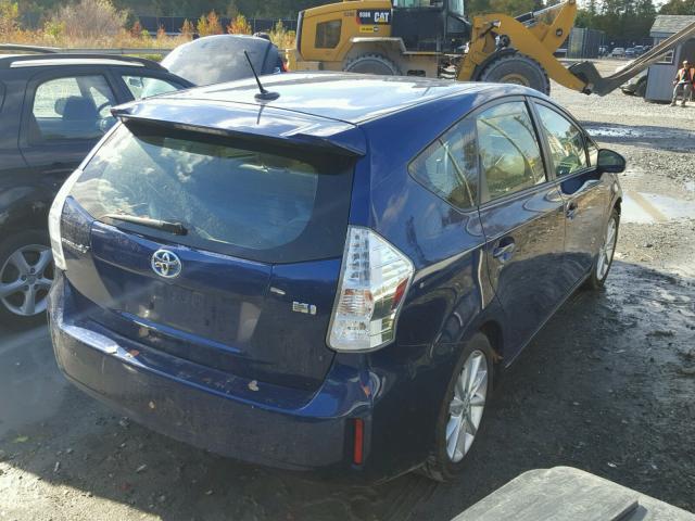 JTDZN3EUXD3276471 - 2013 TOYOTA PRIUS V BLUE photo 4