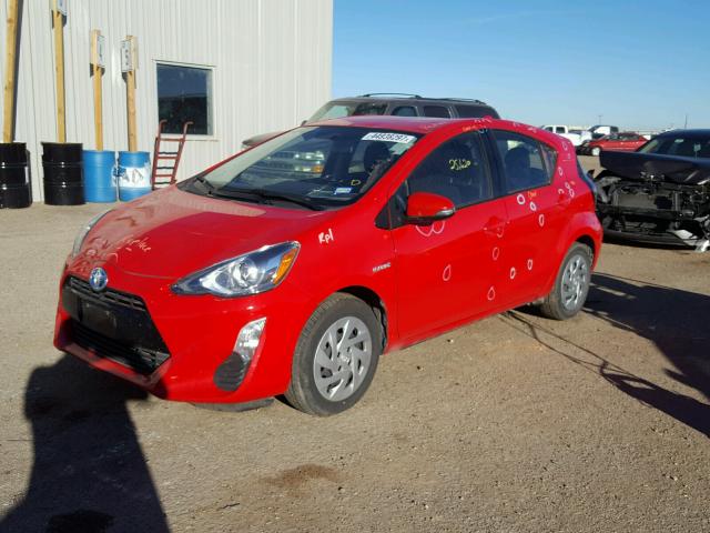 JTDKDTB35G1128499 - 2016 TOYOTA PRIUS C RED photo 2