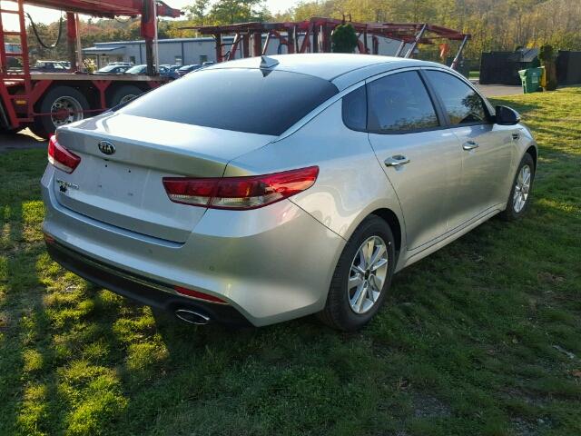 5XXGT4L34JG195135 - 2018 KIA OPTIMA SILVER photo 4