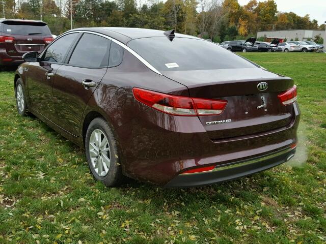 5XXGT4L30JG191325 - 2018 KIA OPTIMA BURGUNDY photo 3