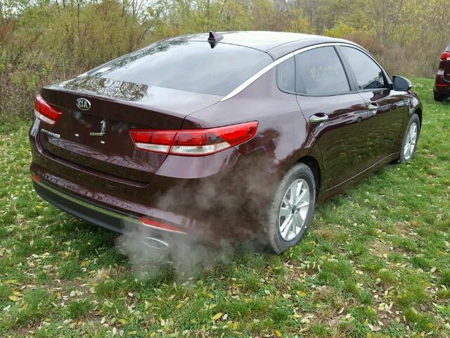 5XXGT4L30JG191325 - 2018 KIA OPTIMA BURGUNDY photo 4