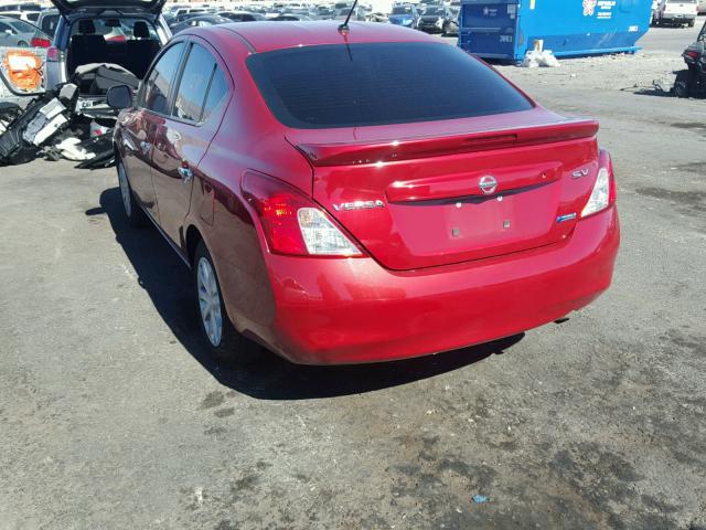 3N1CN7AP7DL869449 - 2013 NISSAN VERSA S RED photo 3