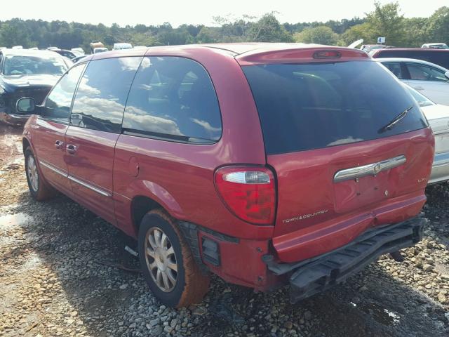 2C8GP54LX2R659657 - 2002 CHRYSLER TOWN & COU RED photo 3