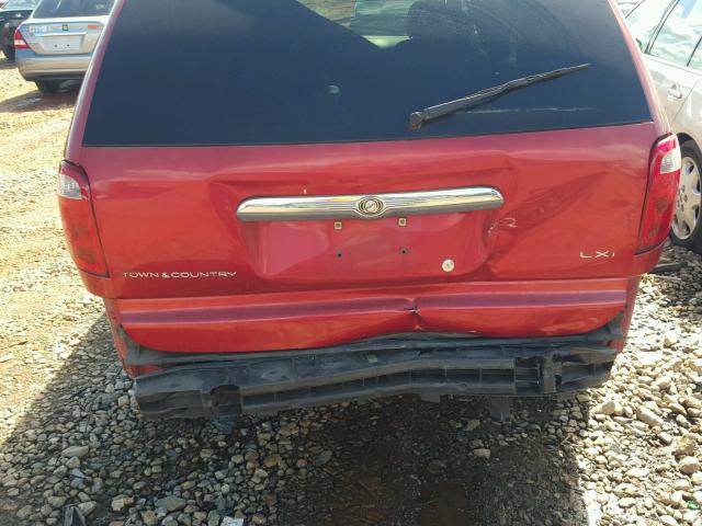2C8GP54LX2R659657 - 2002 CHRYSLER TOWN & COU RED photo 9