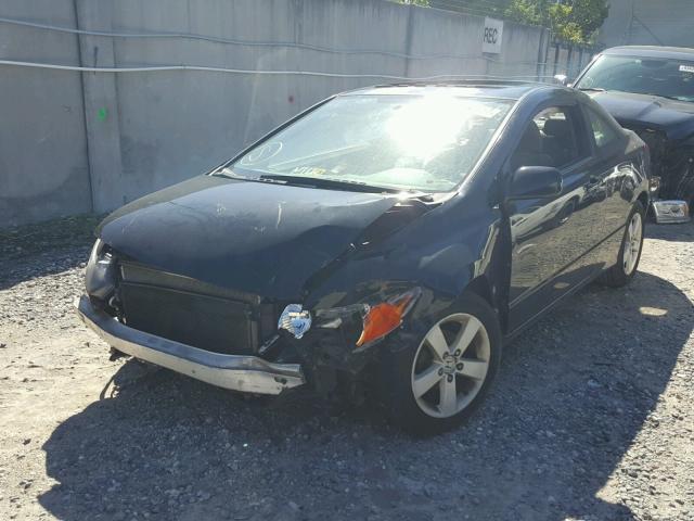 2HGFG12878H563750 - 2008 HONDA CIVIC EX BLACK photo 2