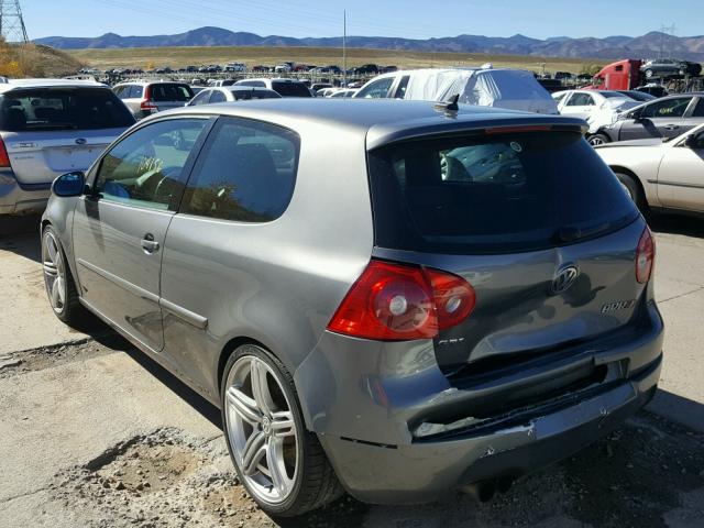 WVWFV71K18W150096 - 2008 VOLKSWAGEN GTI GRAY photo 3