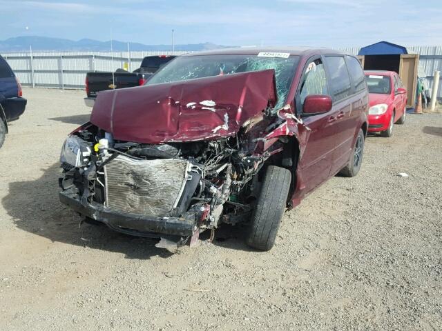 2C4RDGBG2HR707178 - 2017 DODGE GRAND CARA MAROON photo 2