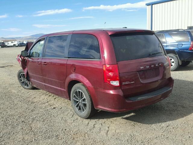 2C4RDGBG2HR707178 - 2017 DODGE GRAND CARA MAROON photo 3