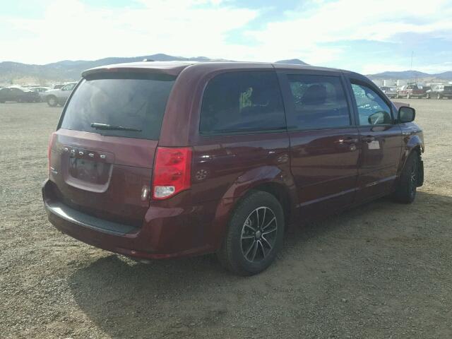 2C4RDGBG2HR707178 - 2017 DODGE GRAND CARA MAROON photo 4