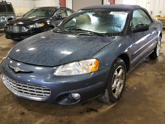 1C3EL65R22N310118 - 2002 CHRYSLER SEBRING LI BLUE photo 2