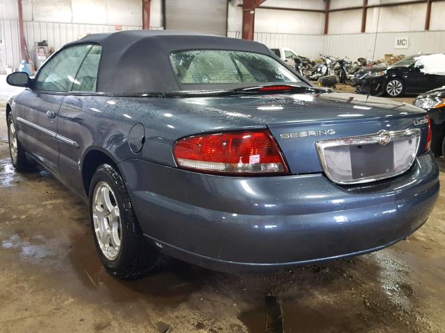 1C3EL65R22N310118 - 2002 CHRYSLER SEBRING LI BLUE photo 3