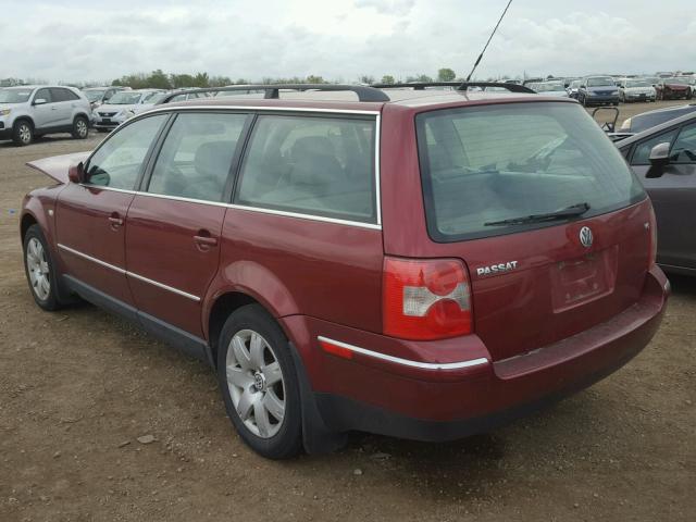 WVWWH63B32E370934 - 2002 VOLKSWAGEN PASSAT GLX MAROON photo 3