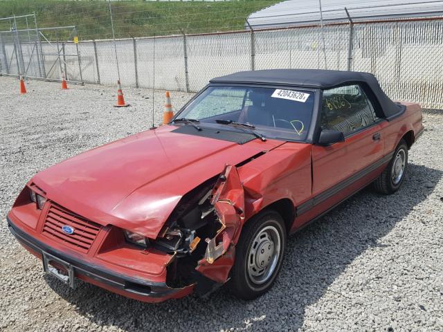 1FABP2739EF201566 - 1984 FORD MUSTANG GL RED photo 2