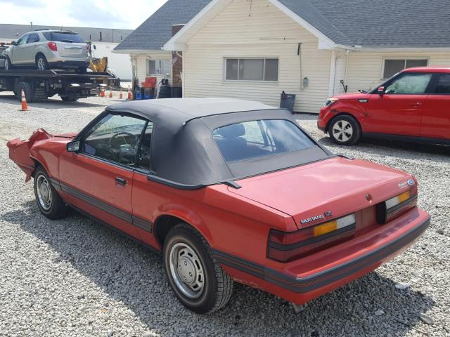 1FABP2739EF201566 - 1984 FORD MUSTANG GL RED photo 3