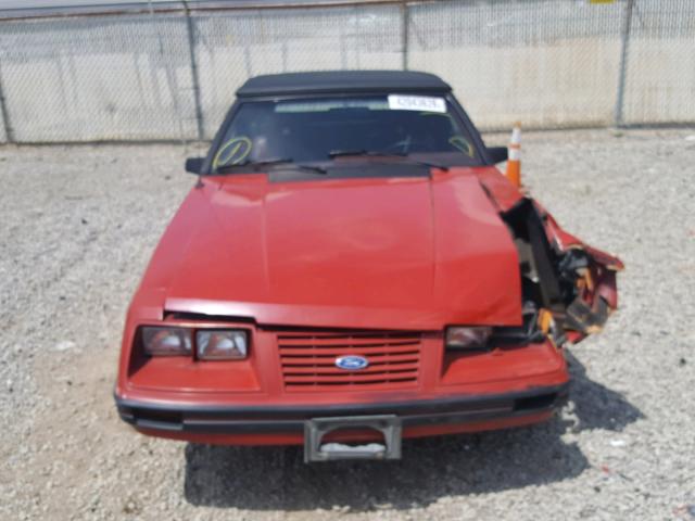 1FABP2739EF201566 - 1984 FORD MUSTANG GL RED photo 9